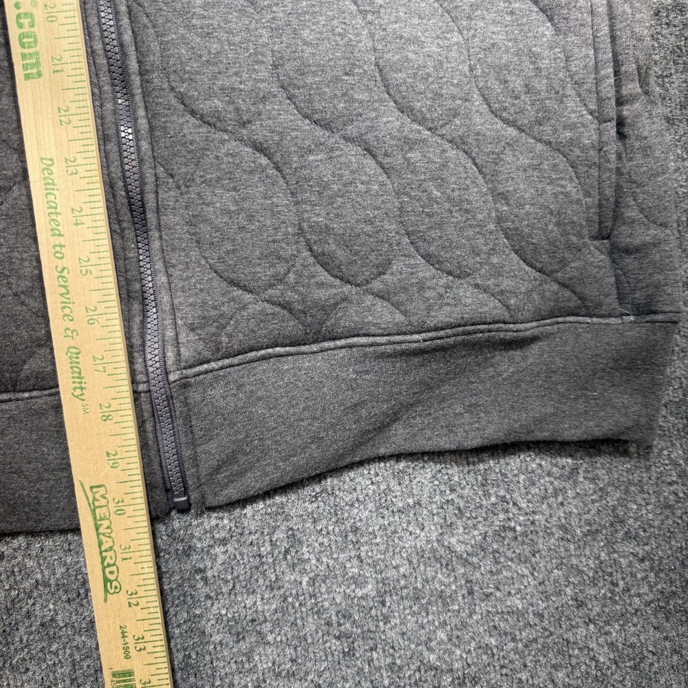 Oak Hill Premium Full Zip Sweater Mens XL Gray 100% Cotton Quilted Double Pocket - Picture 7 of 10